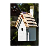 Bluebird Manor Nesting Box White, available at The Audubon Shop, the best shop for birdwatchers, Madison CT