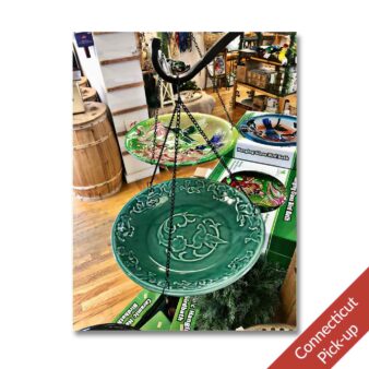 Hummingbird Ceramic Hanging Bird Bath, available at The Audubon Shop, the best shop for bird watchers, Madison CT