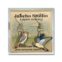 Jabebo American Kestrel Earrings, available at The Audubon Shop, the best shop for bird watchers, Madison CT