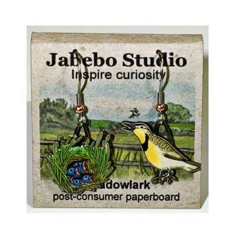 Jabebo Meadowlark Earrings, available at The Audubon Shop, the best shop for bird watchers, Madison CT