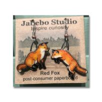 Jabebo Red Fox Earrings, available at The Audubon Shop, the best shop for bird watchers, Madison CT